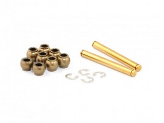 Radtec Xray X1 Hard Coated Aluminum Front Suspension Pivot Balls & Titanium Coated Kingpin Set - Clicca l'immagine per chiudere